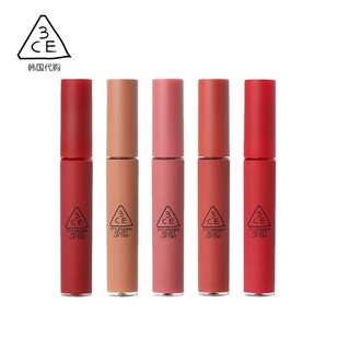 Hàn Quốc 3CE Cloud Lip Glaze Sản phẩm mới Hộp quà tặng Son môi Nhung Matte Mist Finish Rust Red Needed Tomato