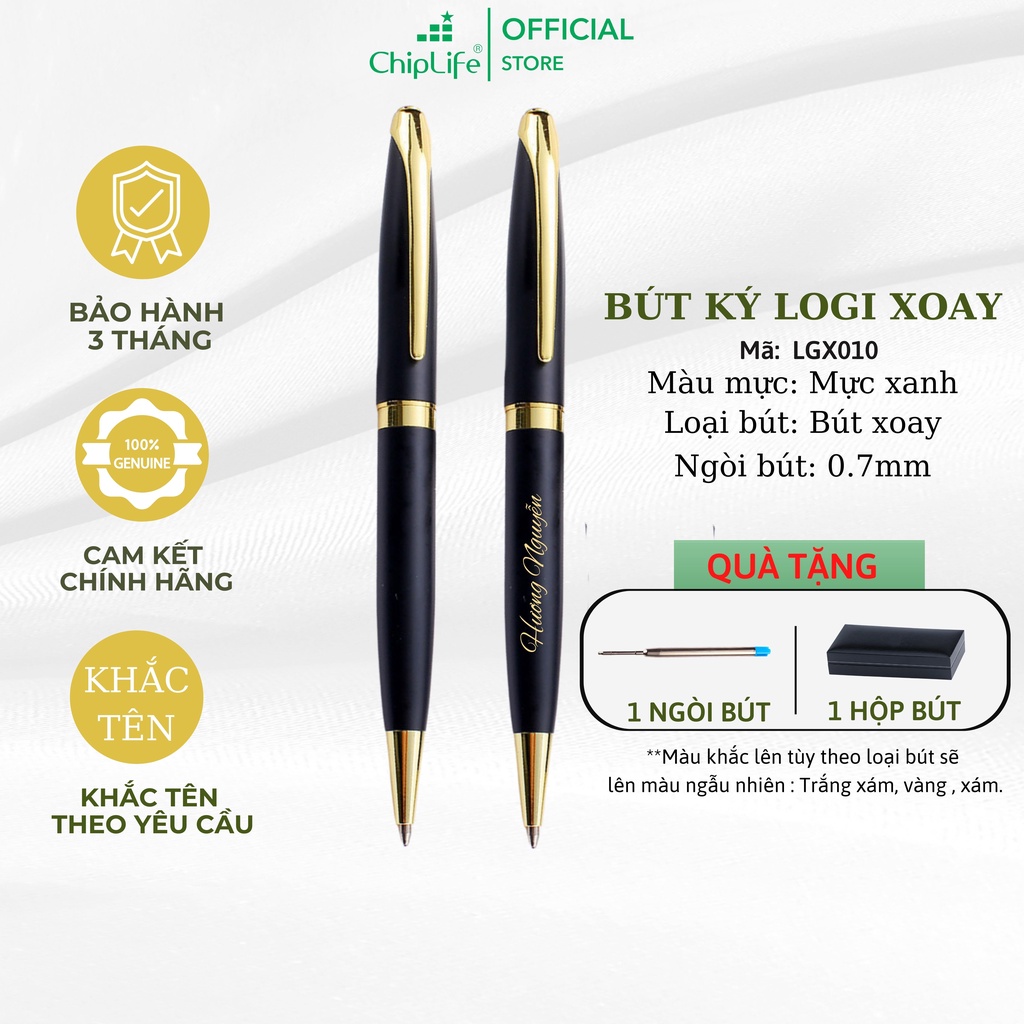 Bút ký khắc tên CHIPLIFE LOGI xoay LGX010 - ngòi 0.7mm mực xanh