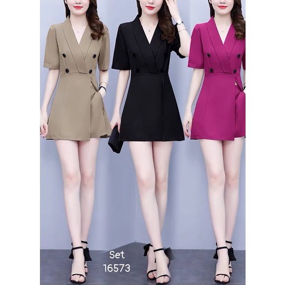 Set đồ nữ BIGSIZE set kiểu Vest Áo vạt xẻ đi tiệc 16573