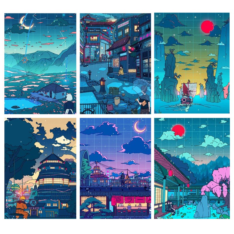 Bộ Tranh Đính Đá 5D Tự Làm Họa Tiết Hoạt Hình Nhật Bản Trang Trí Phòng Bé