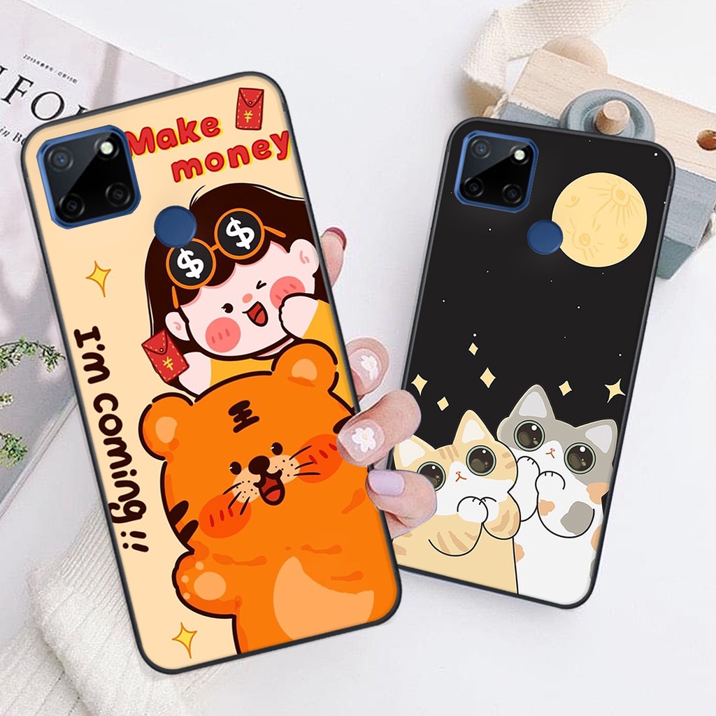 Ốp lưng Realme C12 in hình tim, kẻ vuông mẫu mới CỰC XINH