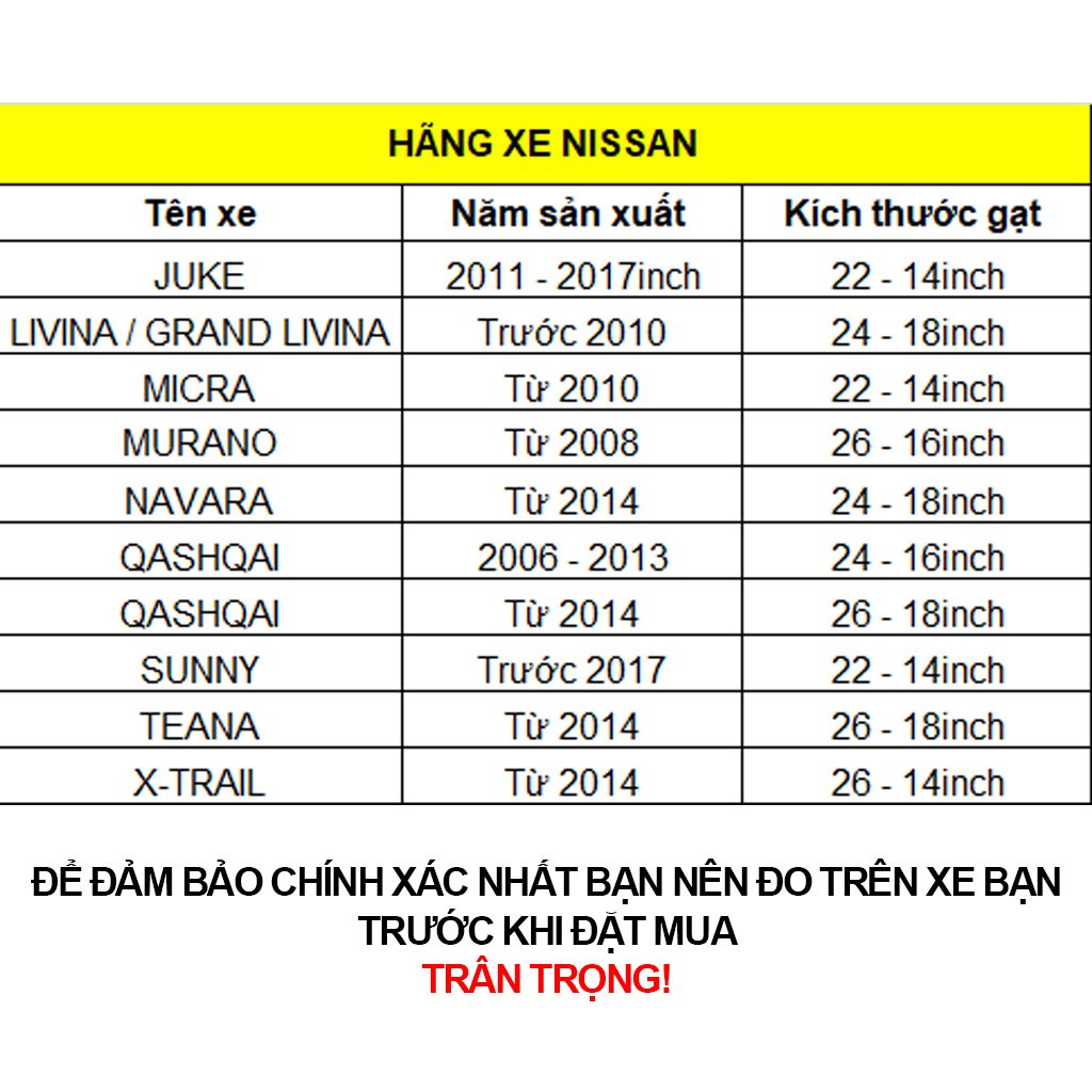 Cặp cần gạt mưa khung xương, chổi gạt mưa xe NISSAN X-Trail (2014-2022) gạt kính xe oto, thanh gạt nước mưa