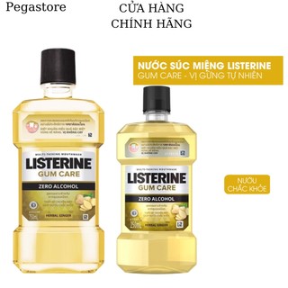 Nước súc miệng LISTERINE Gum Care Zero Alcohol Mouthwash Nước Xúc miệng không cay Thái Lan Vị Gừng