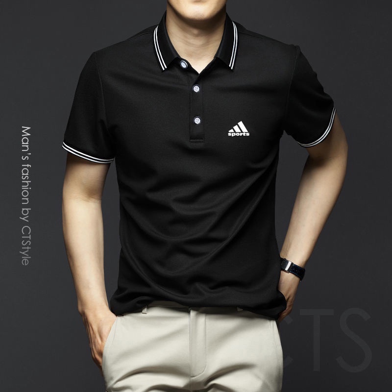 Áo polo Tay Ngắn Màu Trơn Thời Trang Cho Nam Size M-5XL