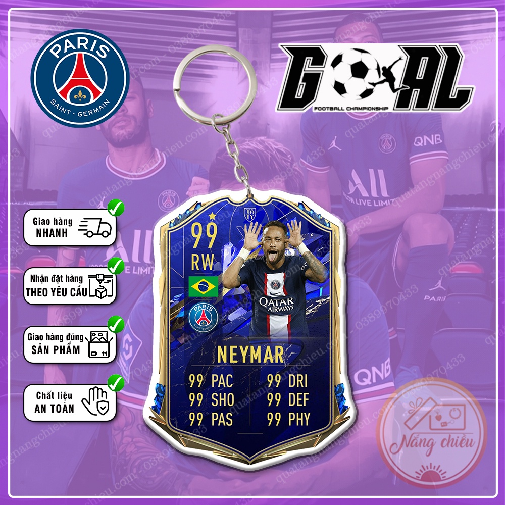 Móc khóa Dày In Sắc Nét 2 Mặt CLB bóng đá Paris Saint-Germain 2022-2023 ☘️Quà Tặng Nắng Chiều☘️