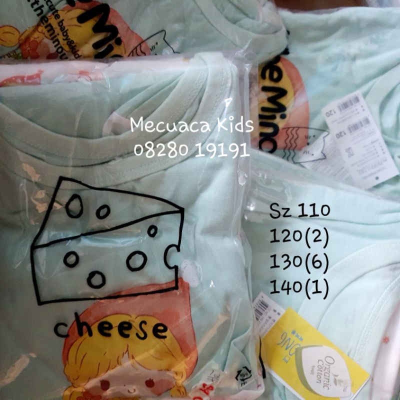 Bộ dài tay cotton giấy xuất Hàn dư xịn cho bé gái Ppippilong màu xanh cô bé