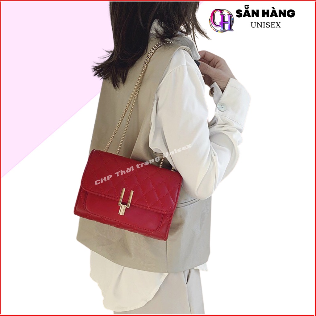 Túi xách đeo chéo nữ ( Mới ) KHÓA XOAY Chữ Y HÀN QUỐC trẻ trung / MÀU ĐEN trắng loại lớn