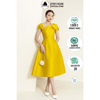 Váy dự tiệc cổ lệch nơ vai sang trọng ZYM'S HOUSE K1137