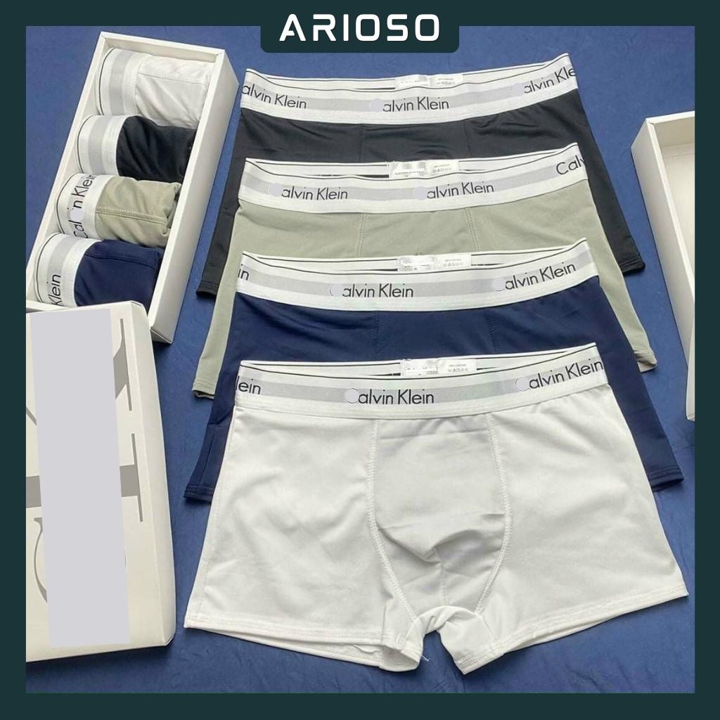 Combo 4 quần lót nam boxer sịp xì đùi thun lạnh co giãn thông thoáng hút mồ hôi ARIOSO QL01