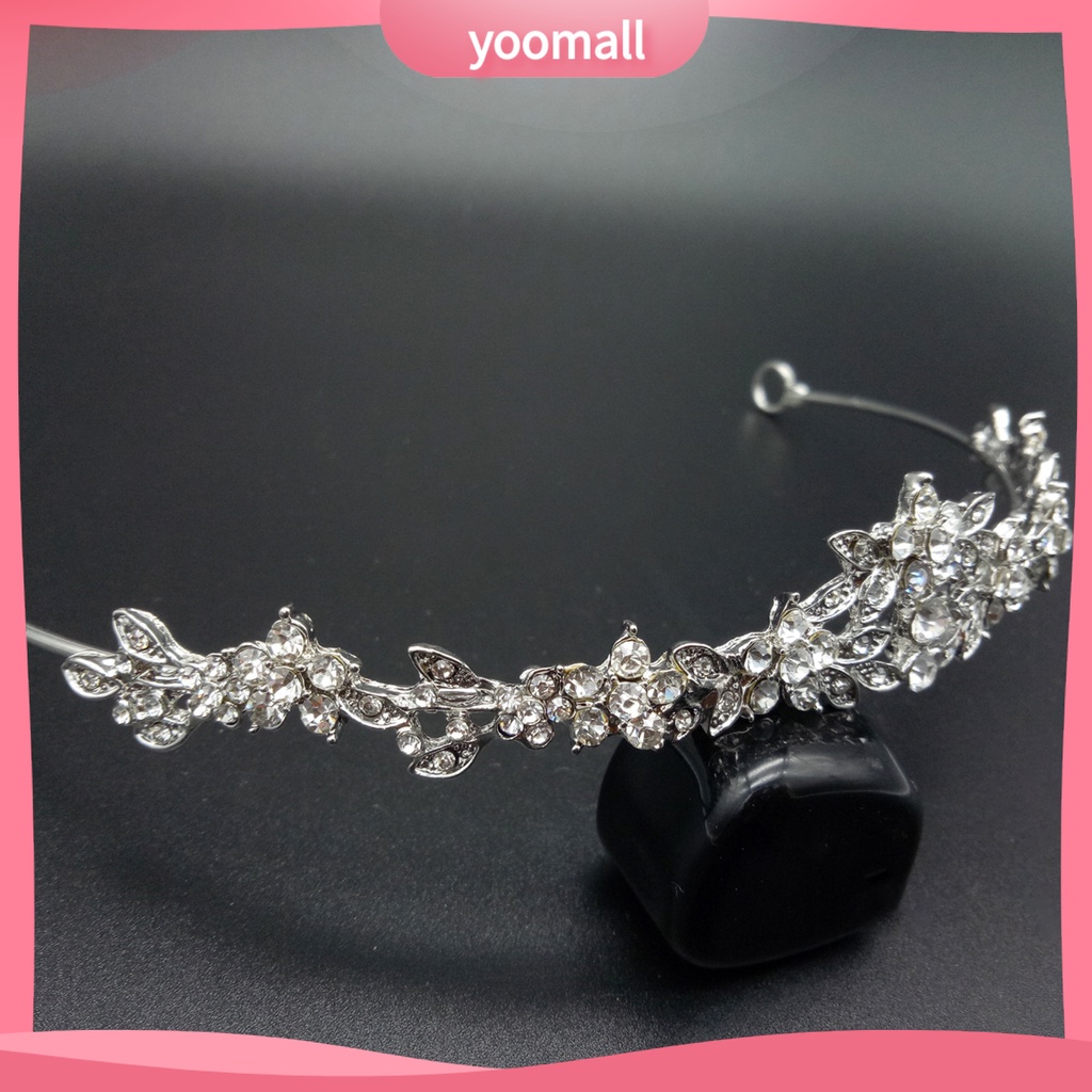 Yoomall| Vương Miện Đính Đá Lấp Lánh Độ Ổn Định Cao Thời Trang Cho Nữ