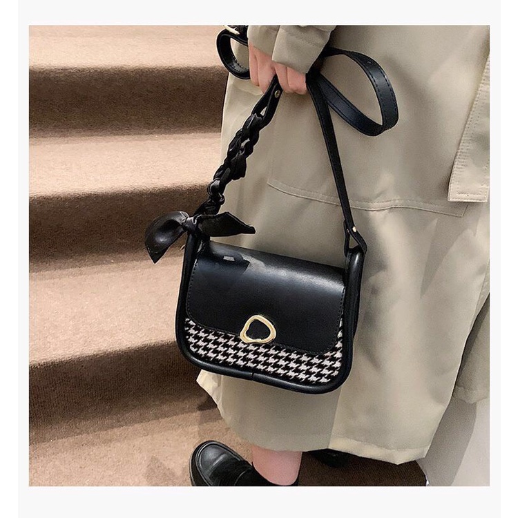 Túi xách nữ đeo vai, túi đeo chéo hàn quốc đẹp thời trang kèm dây lụa HT169