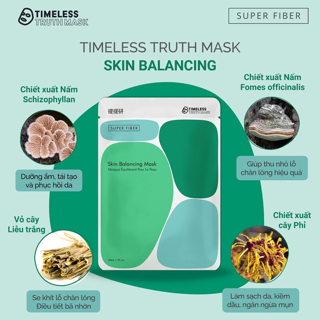 Mặt nạ Lụa Peptide se khít lỗ chân lông Timeless Truth Mask (1 tấm x 30ml)