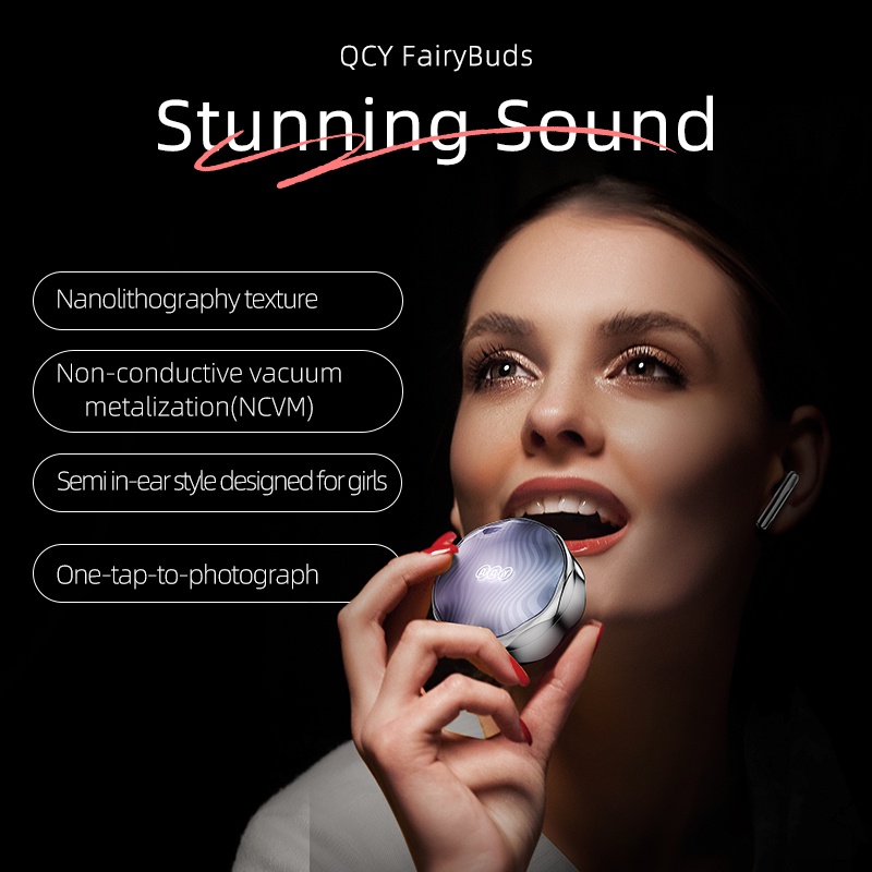 Tai nghe bluetooth QCY 5.3 không dây 24 giờ QCY FairyBuds / T21 68ms