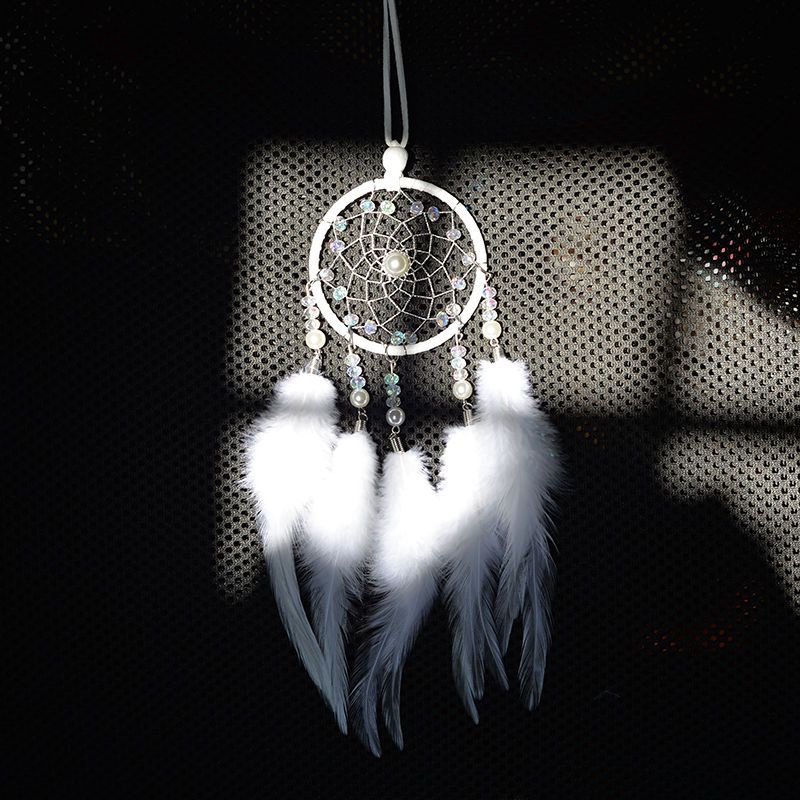 Dây Treo Trang Trí Xe Hơi Mặt Lông Vũ Dễ Thương 2HCQ