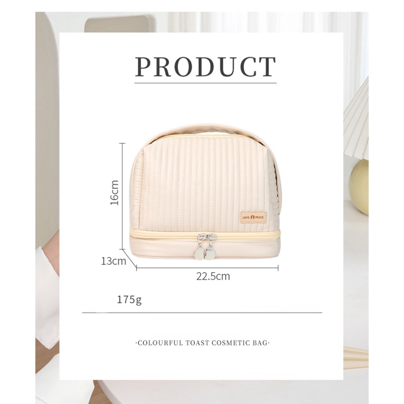 Pu Túi Đựng Đồ Trang Điểm Chia Ngăn Khô Ướt Chống Thấm Nước Tiện Dụng