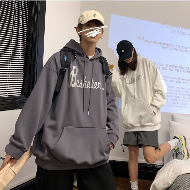Áo hoodie Dáng Rộng Có In Chữ Thời Trang Phong Cách Hàn Quốc Cho Nam / Nữ