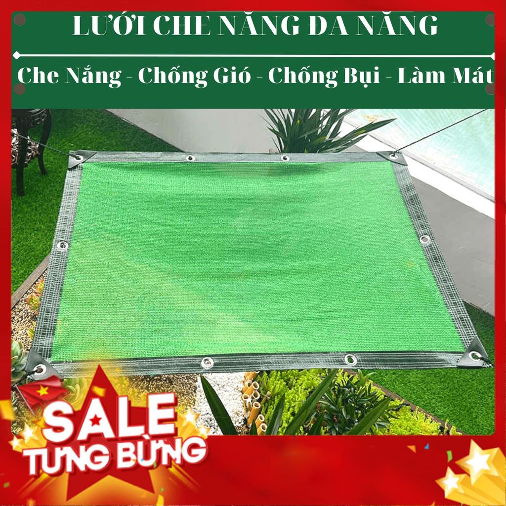 Lưới Che Nắng Nam Việt - Màu Xanh Lá - Giá Bán Trên 1 Mét Vuông - May Viền Đóng Khoen Sẵn