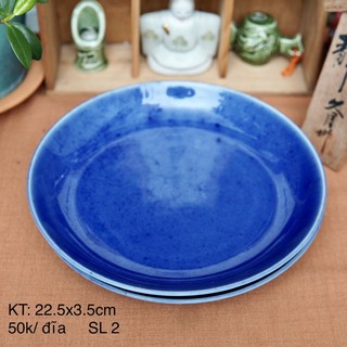 Đĩa sứ xanh navi - gốm sứ nhật bản