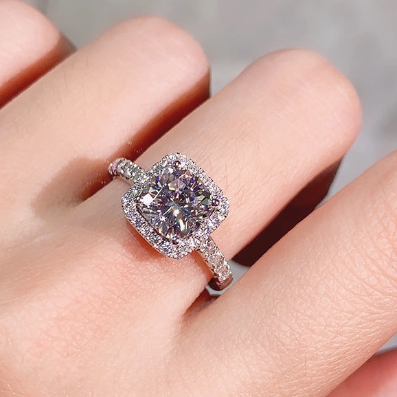 1 Cặp Nhẫn Dạng Hở Mạ Vàng Trắng Đính Kim Cương Nhân Tạo Phong Cách Trung Hoa Dành Cho Cặp Đôi 925