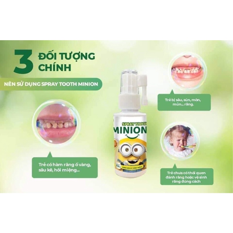 Xịt răng miệng Minion Dr.Maya 50ml, Vệ sinh răng miệng ngăn ngừa sau răng cho bé từ 6 tháng tuổi