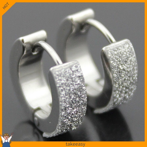 Khuyên tai tròn bằng thép không gỉ phong cách gothic thời trang cho nam và nữ