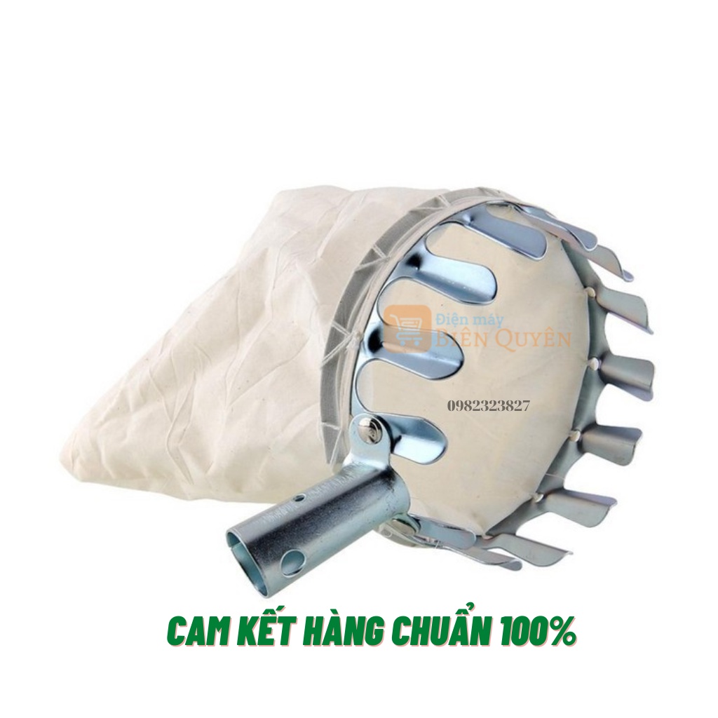Vợt Đầu Sào Hái Trái Cây Trên Cao Đa Năng Kèm Túi Vải - Dụng Cụ Hái Hoa Quả Thép Siêu Bền Đẹp