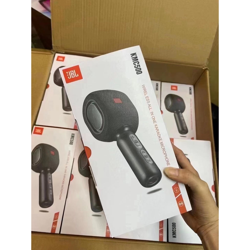 Micro Hát Karaoke Bluetooth Floveme L KMC500 - Phiên Bản Kèm Loa Cao Cấp - Công Suất 12W - Âm Thanh Trong Trẻo