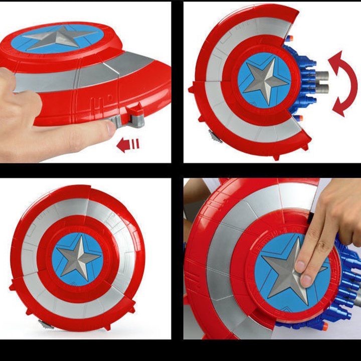 Đồ Chơi Khiên Siêu Anh Hùng Marvel Avengers Captain America Phóng Đạn Xốp Đổi Chế Độ Cá Tính Cho Trẻ Em