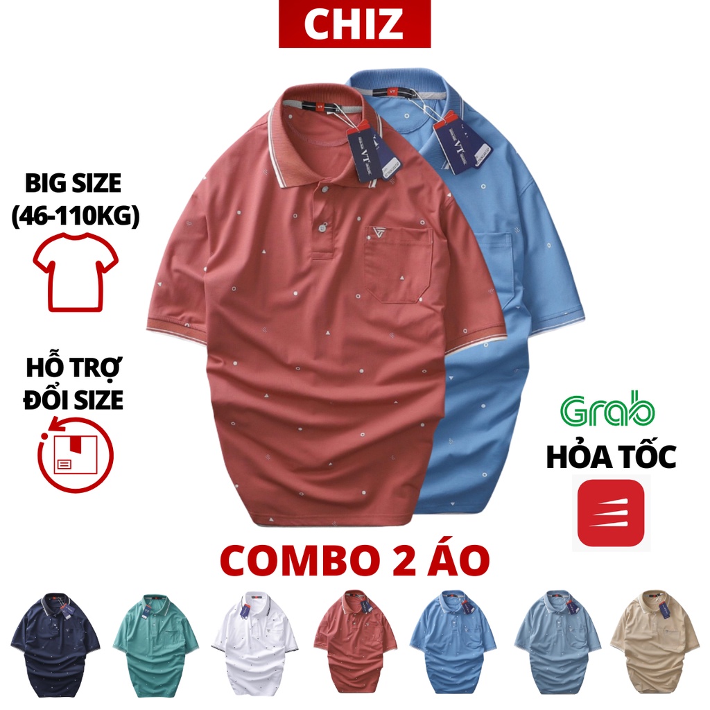 Áo thun nam trung niên vải xịn tặng bố có túi form rộng rãi cho người lớn tuổi có big size đạiCHIZ HT[2ao]