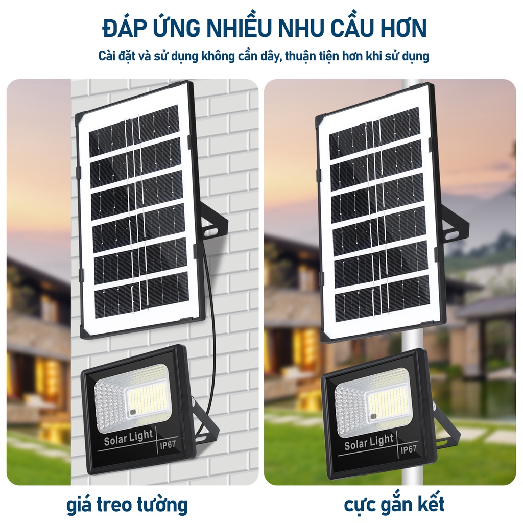 đèn năng lượng mặt trời đèn led chống nước 500W 100W 60W sân vườn,Siêu sáng và không thấm nước