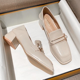 Giày cao gót da mềm mũi tròn đạp gót big size 40-43