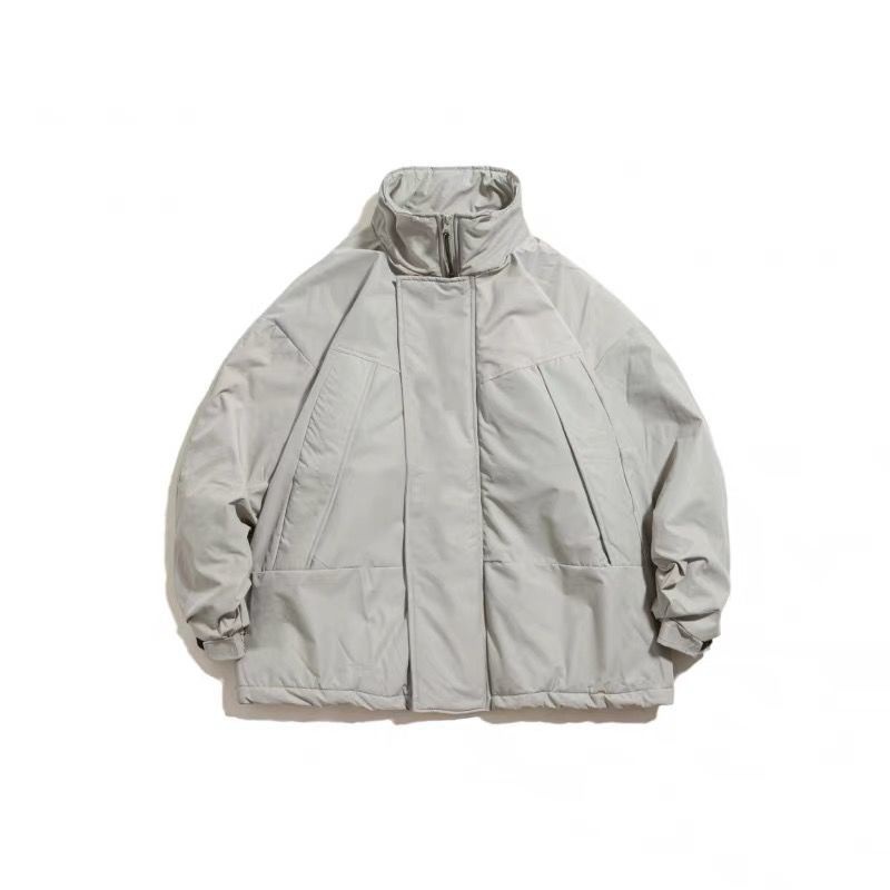 Áo Khoác Phao Cotton Dày Dặn Dáng Rộng Cổ Đứng Phối Túi Kiểu Retro Nhật Bản Thời Trang Mùa Đông Cho Nam