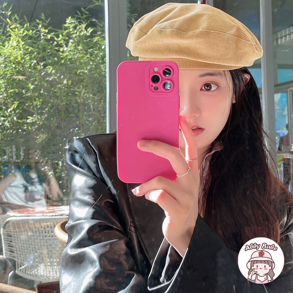 Ốp Điện Thoại TPU Mềm Mỏng Chống Mồ Hôi Màu Hồng Cho Iphone 14 Pro Max 11 7Plus 13 12 11 Pro Max X XS 12 13 XR