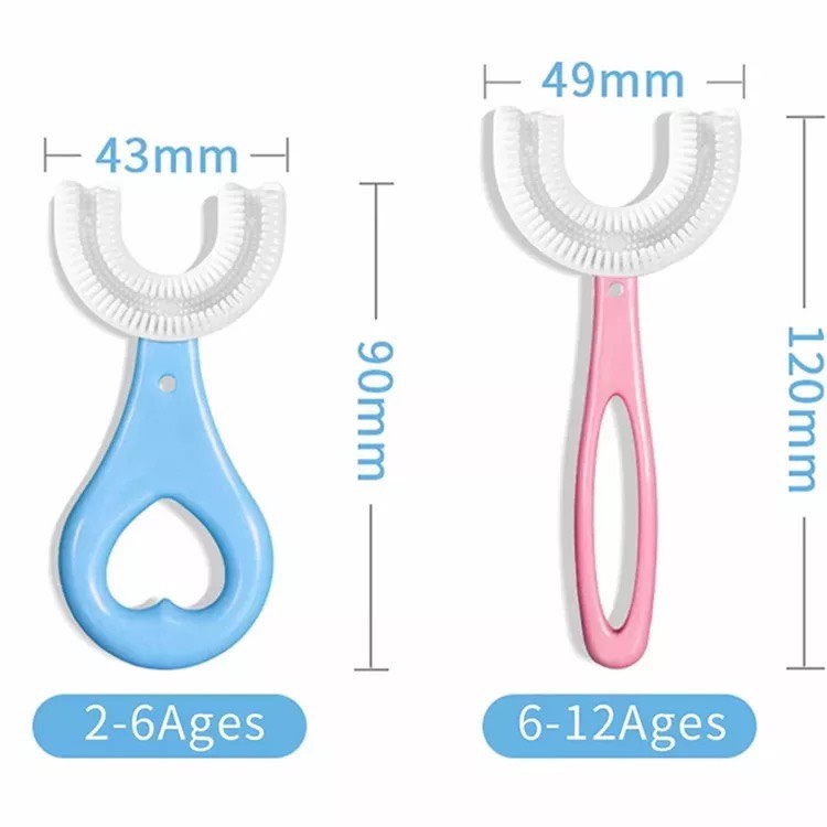 BÀN CHẢI ĐÁNH RĂNG 360 độ cho be từ 2-12t, bàn chải đánh răng silicol chữ U mới nhất