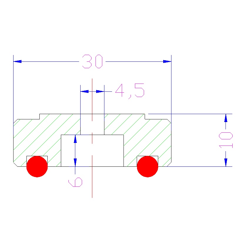 K05 Chân kê máy nhôm phay, đường kính 30mm, cao 10mm
