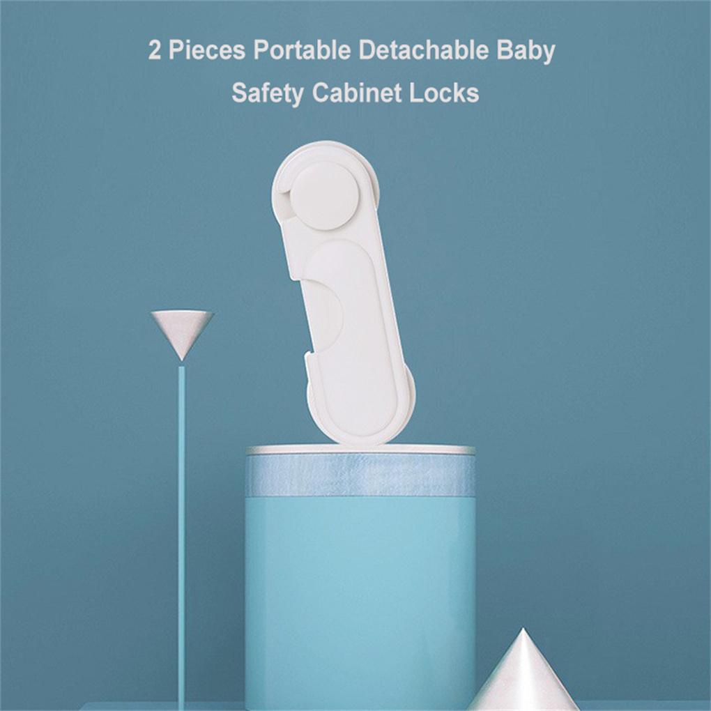 Bộ 2 Khóa Cửa Tủ Tự Dính Bảo Vệ An Toàn Cho Bé Có Thể Tháo Rời