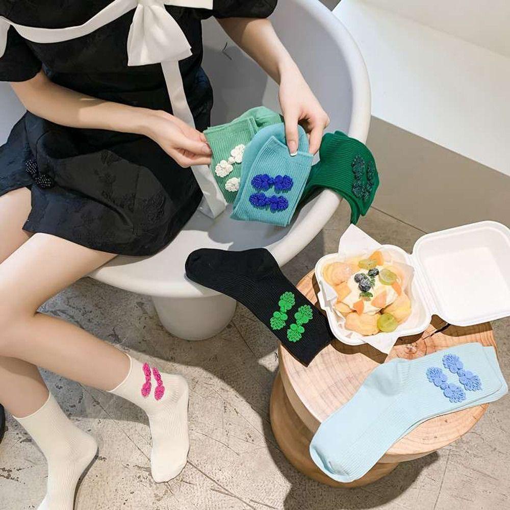 AROMA Vớ Thể Thao Ngắn Co Giãn Thoáng Khí Cài Nút Ếch Màu Sắc Tương Phản Thoải Mái Phong Cách Trung