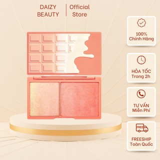 Phấn Nhũ Má Hồng Makeup Revolution 2 Ô Peach And Glow Highlight And Illuminator Duo