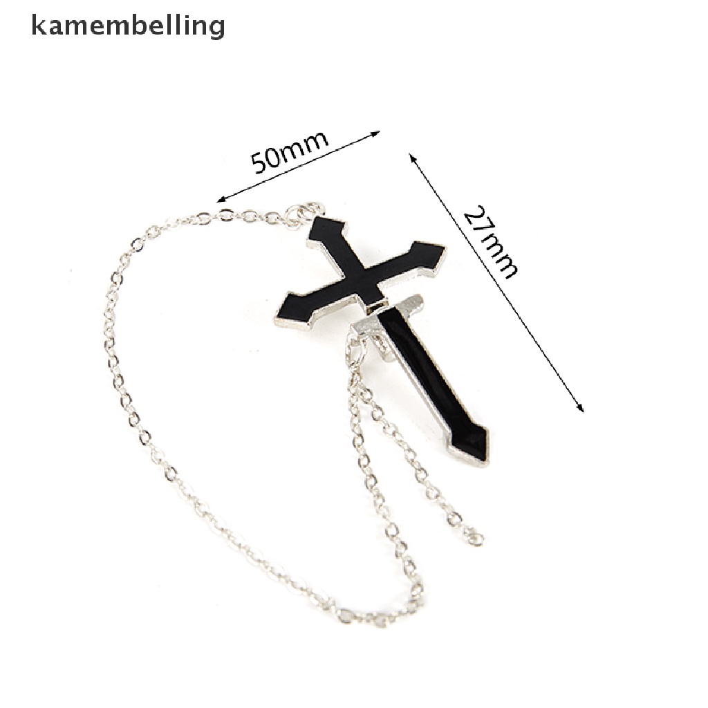 Kamembelling Hoa Tai Dáng Dài Hình Thánh Giá Màu Đen Phong Cách Vintage Cho Thanh Thiếu Niên