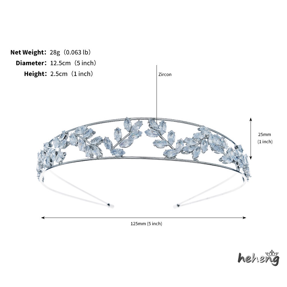 Băng Đô Cài Tóc Bằng Hợp Kim Bạc Không Gây Dị Ứng Đính Đá Zircon Thanh Lịch Cho Tiệc Sinh Nhật / Sân Khấu