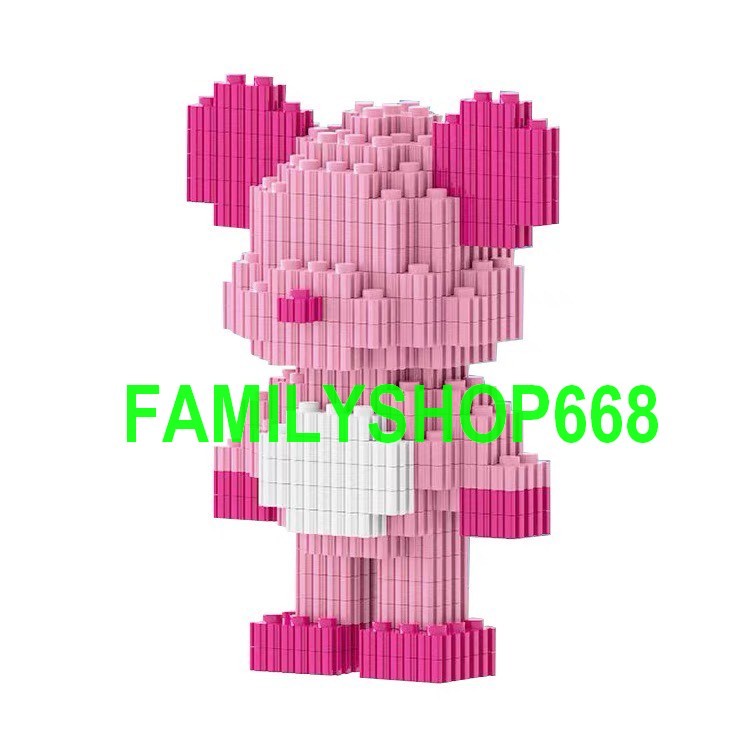 Xếp hình Gấu Bearbrick mini 12cm Đồ chơi lắp ráp nano nanoblocks mô hình Hàng Đẹp bear bricK
