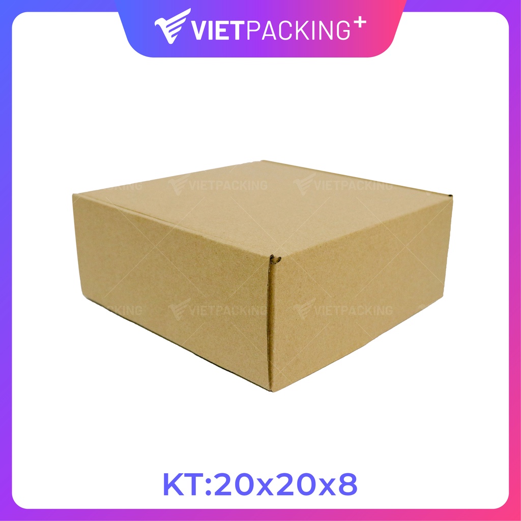 Hộp nắp gài, Hộp carton gài hông, Carton,  Vietpacking, Giá rẻ, Chất lượng, 20x20x8