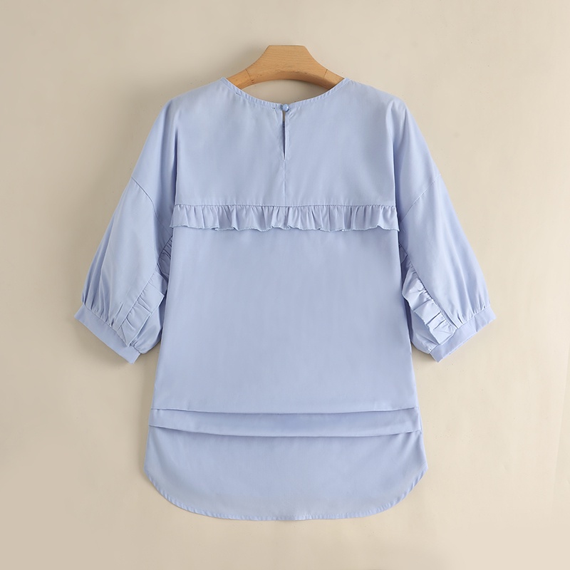 Zanzea Áo Sơ Mi Tay Phồng Form Rộng Màu Trơn Phong Cách Đường Phố Hàn Quốc