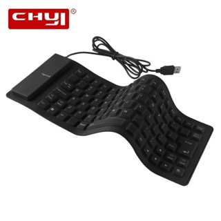 Bàn Phím Silicone Mỏng Có Dây Gấp Gọn Chống Nước Không Ồn Cho Laptop / PC / Notebook