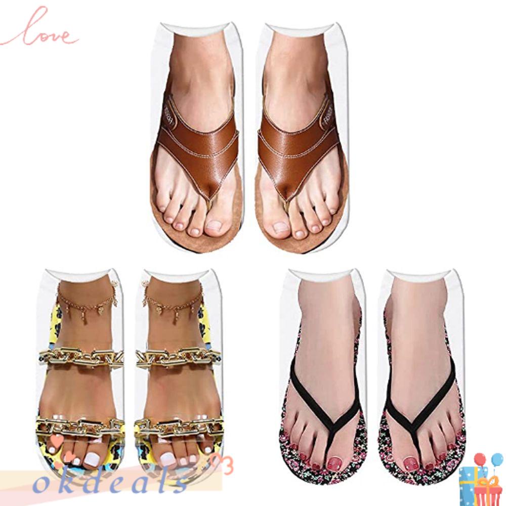 Vớ Cổ Thấp Mềm Mại Thoải Mái In Họa Tiết Vũ Công Ballet 3D Cho Tuổi Teen