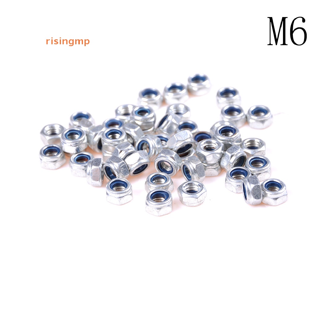 Set 50 Đai Ốc Khóa Tự Khóa Mạ Kẽm DIN985 M3 M4 M5 M6