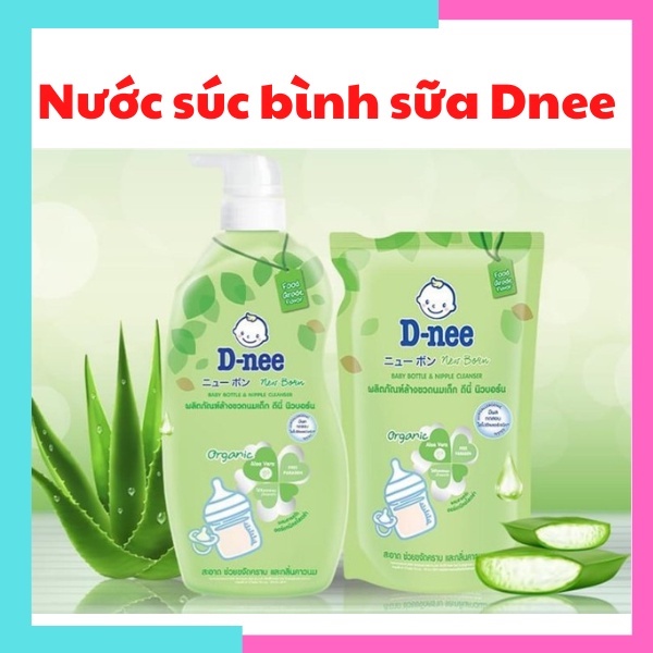 Nước rửa bình sữa cho bé nước rửa bình sữa Dnee nước súc bình sữa Dnee chai 600ml bịch 550ml xuất xứ Thái Lan