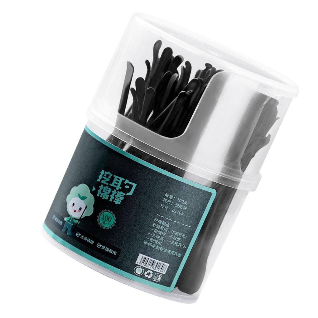 Bộ 100 Tăm Bông Hai Đầu Bằng Nhựa Dùng Vệ Sinh Tai Tiện Dụng