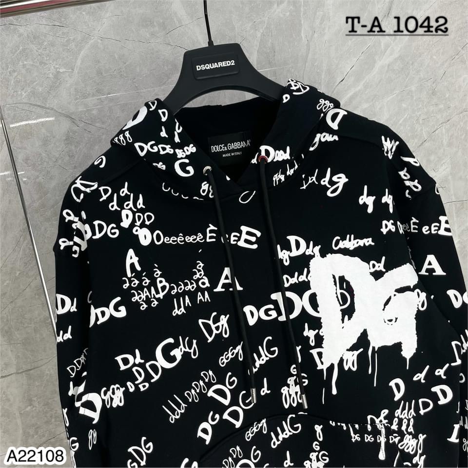 Áo Hoodie Nam D&G Họa Tiết Nhiều Chữ . Áo Nỉ Hoodie Unisex Nam Nữ D&G Cao Cấp - MINH TÂY STORE
