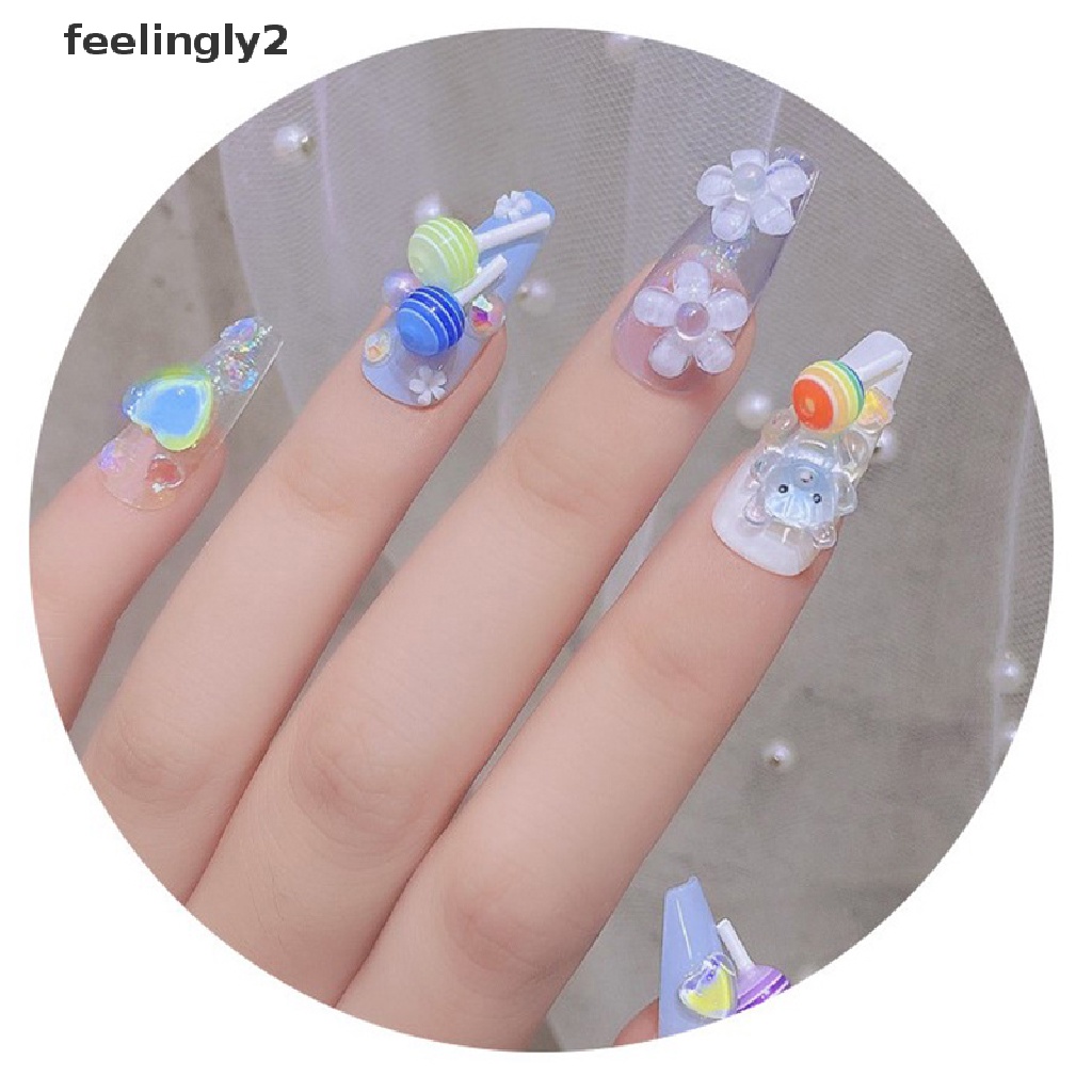 Set 5 Hạt Nhựa 3D Hình Kẹo Mút Dễ Thương Trang Trí Móng Nghệ Thuật